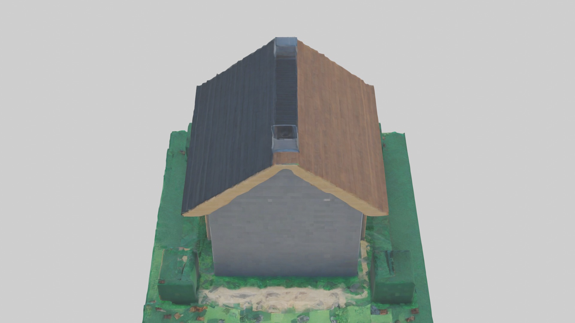 Blocky House Low-poly 3D model_9