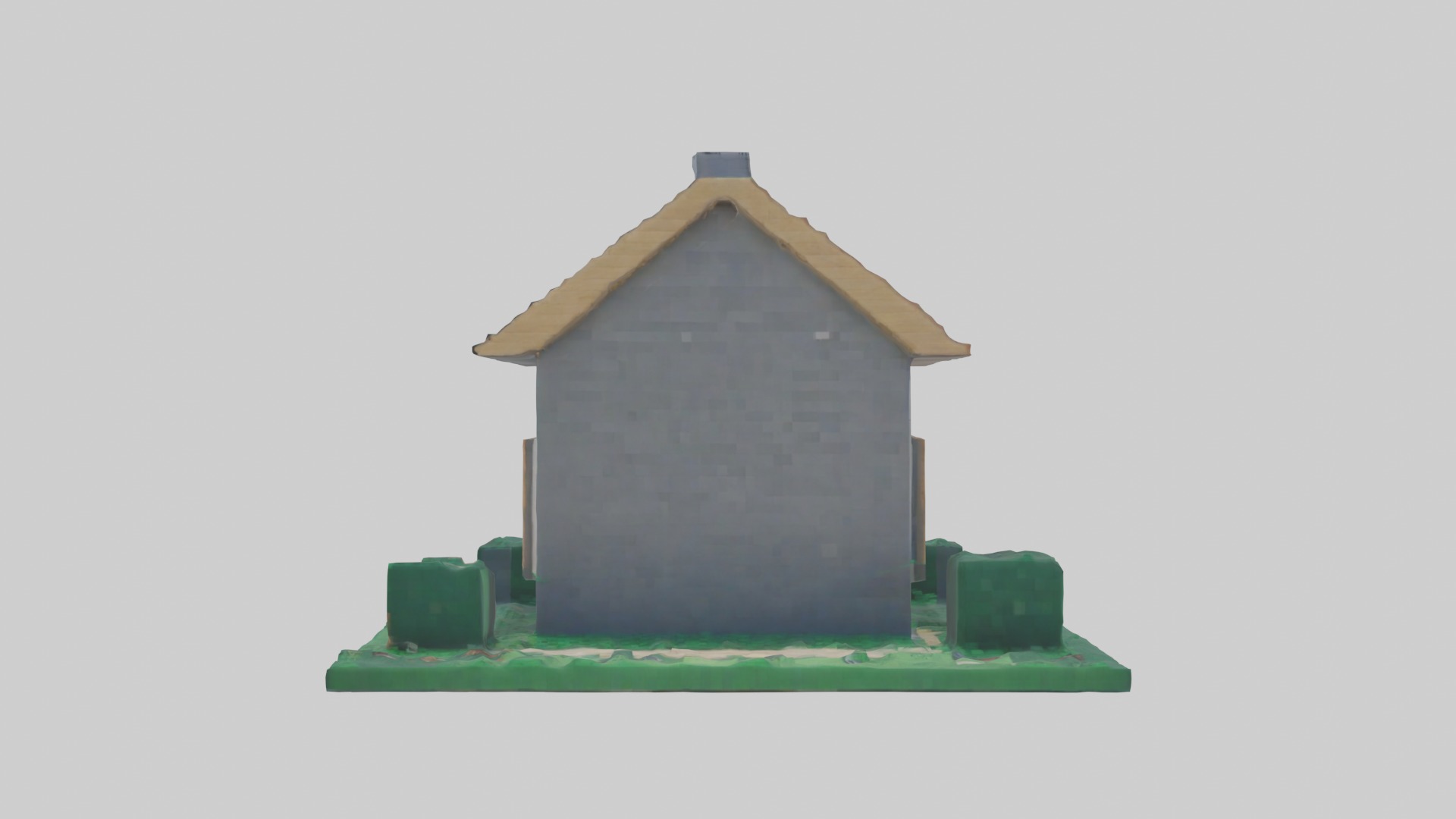 Blocky House Low-poly 3D model_1