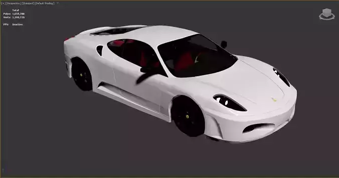3D model of a white sports car