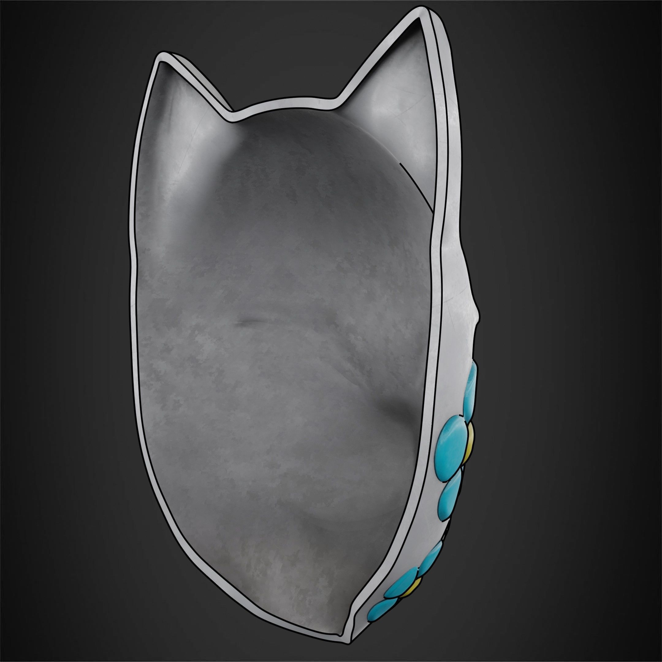 Demon Slayer Makomo White Warding Mask for Cosplay 3D print model_8