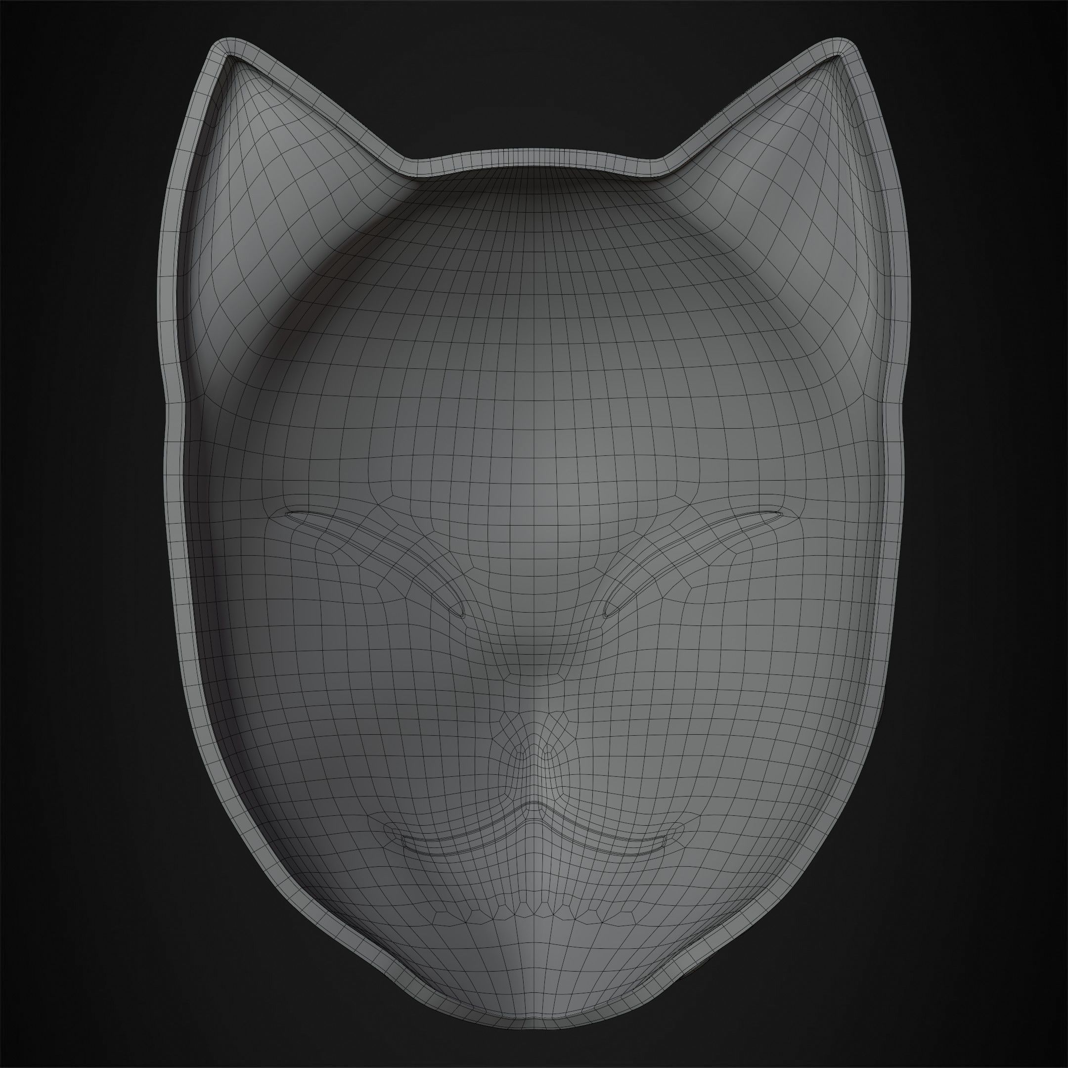 Demon Slayer Makomo White Warding Mask for Cosplay 3D print model_21