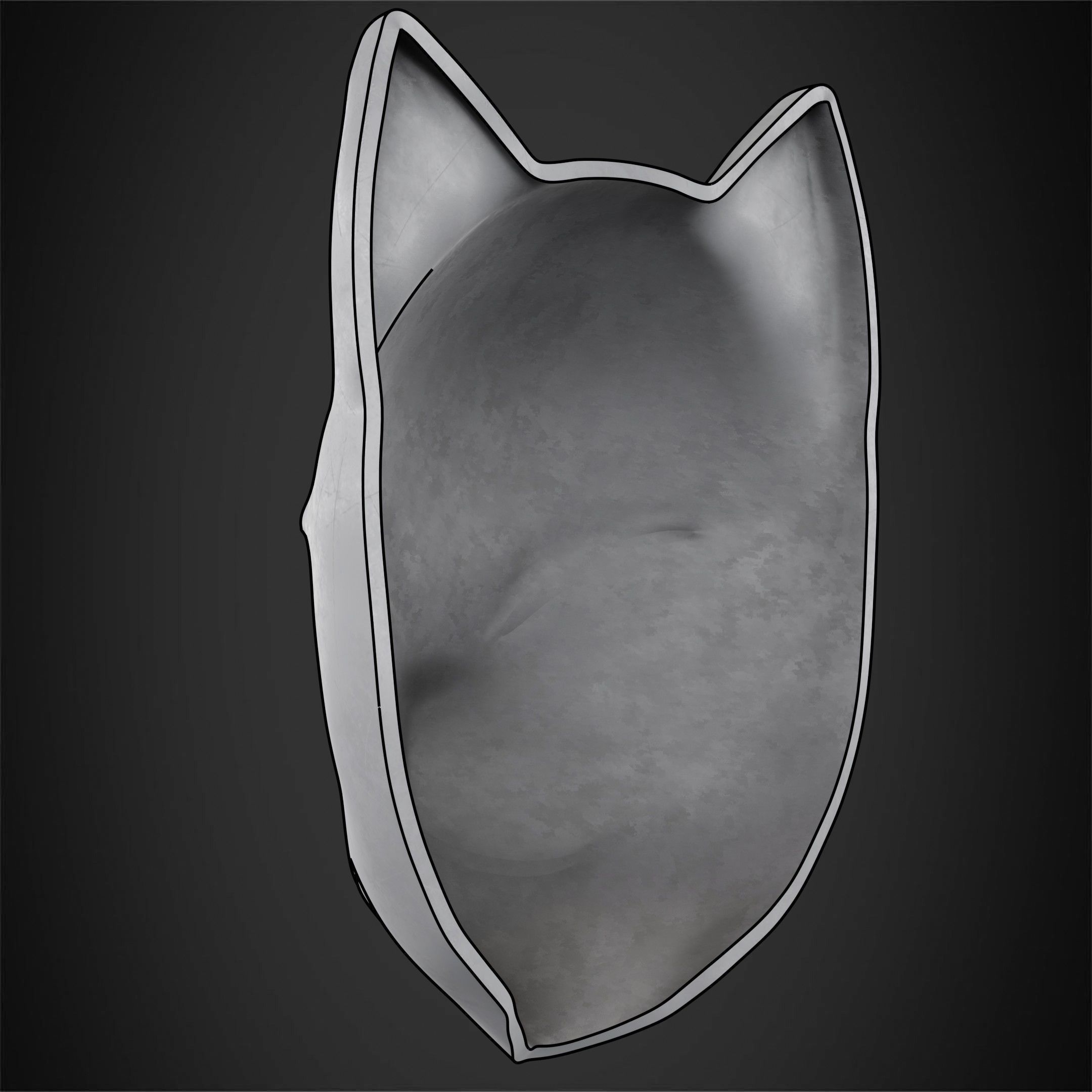 Demon Slayer Makomo White Warding Mask for Cosplay 3D print model_5