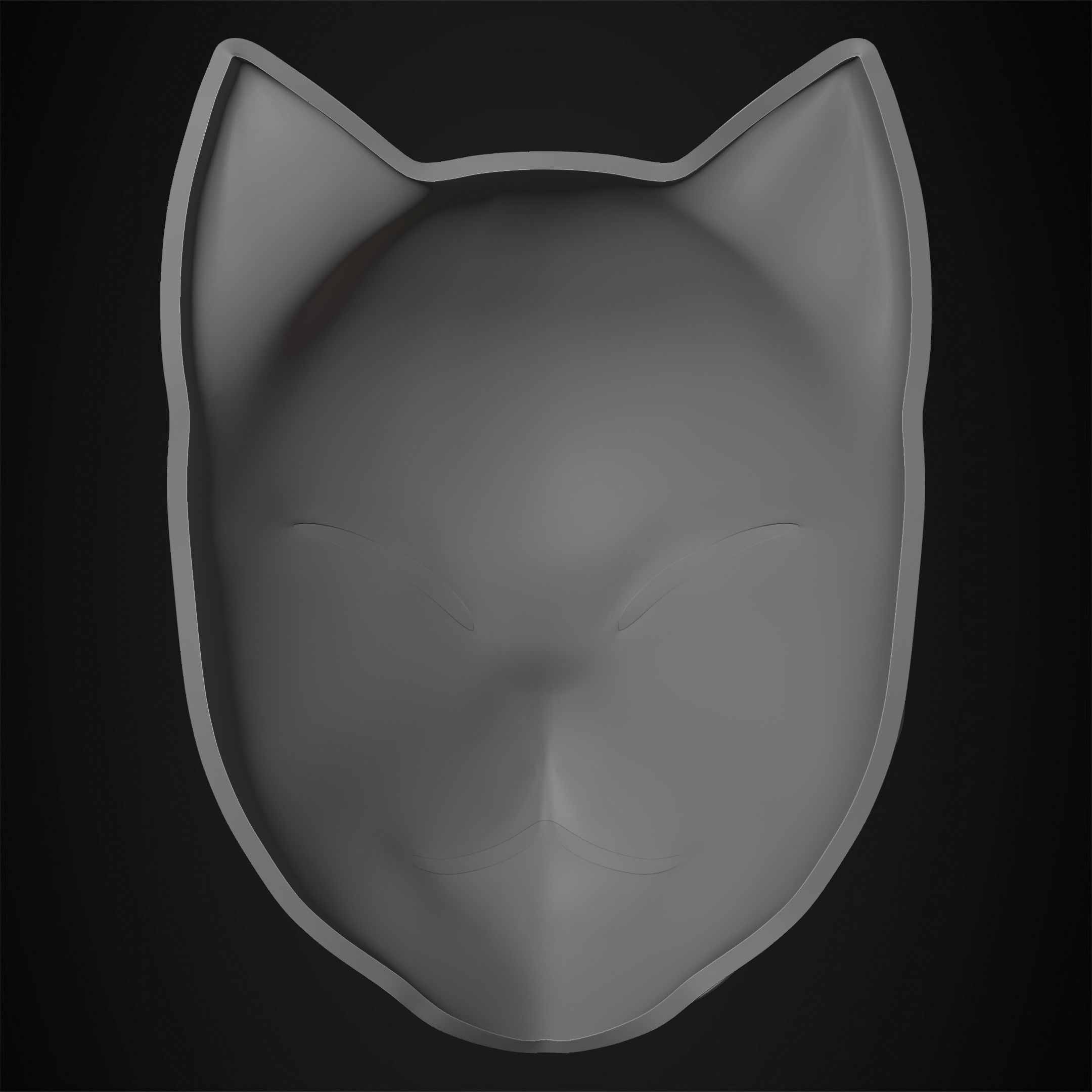 Demon Slayer Makomo White Warding Mask for Cosplay 3D print model_20