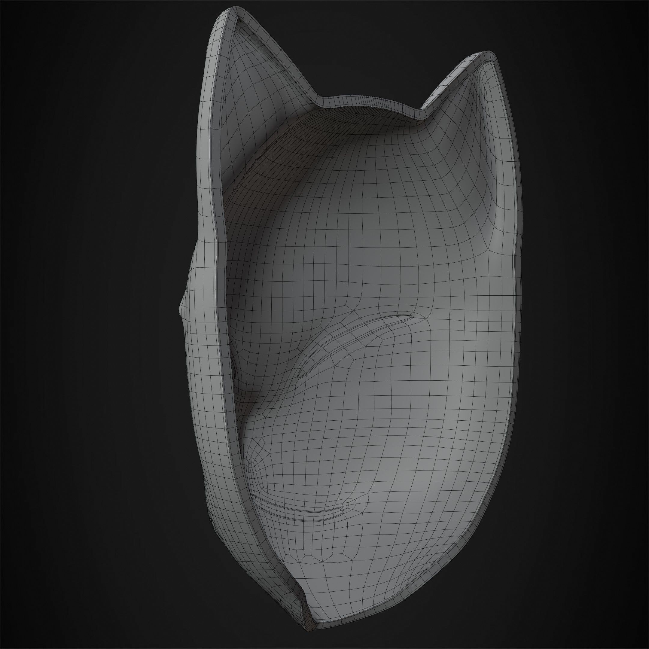 Demon Slayer Makomo White Warding Mask for Cosplay 3D print model_19