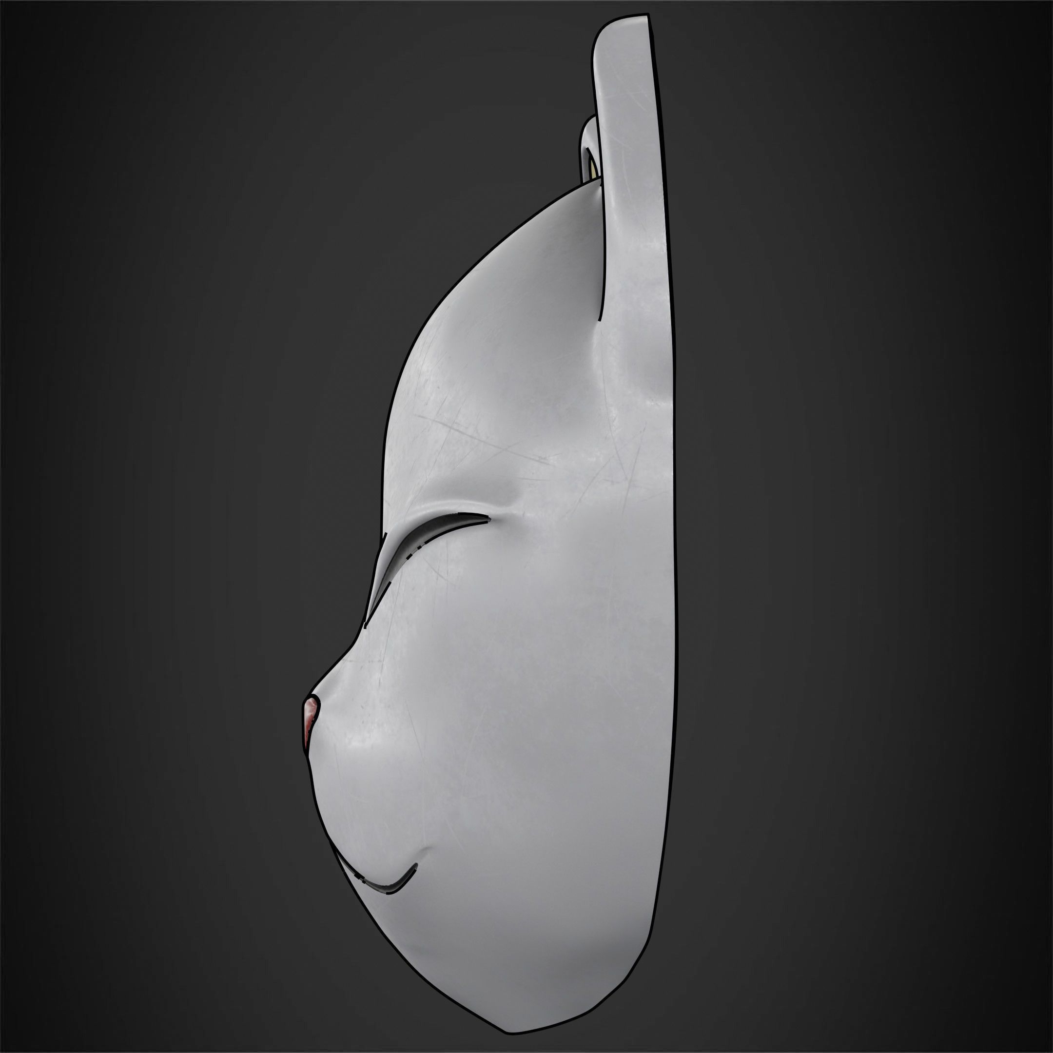 Demon Slayer Makomo White Warding Mask for Cosplay 3D print model_4
