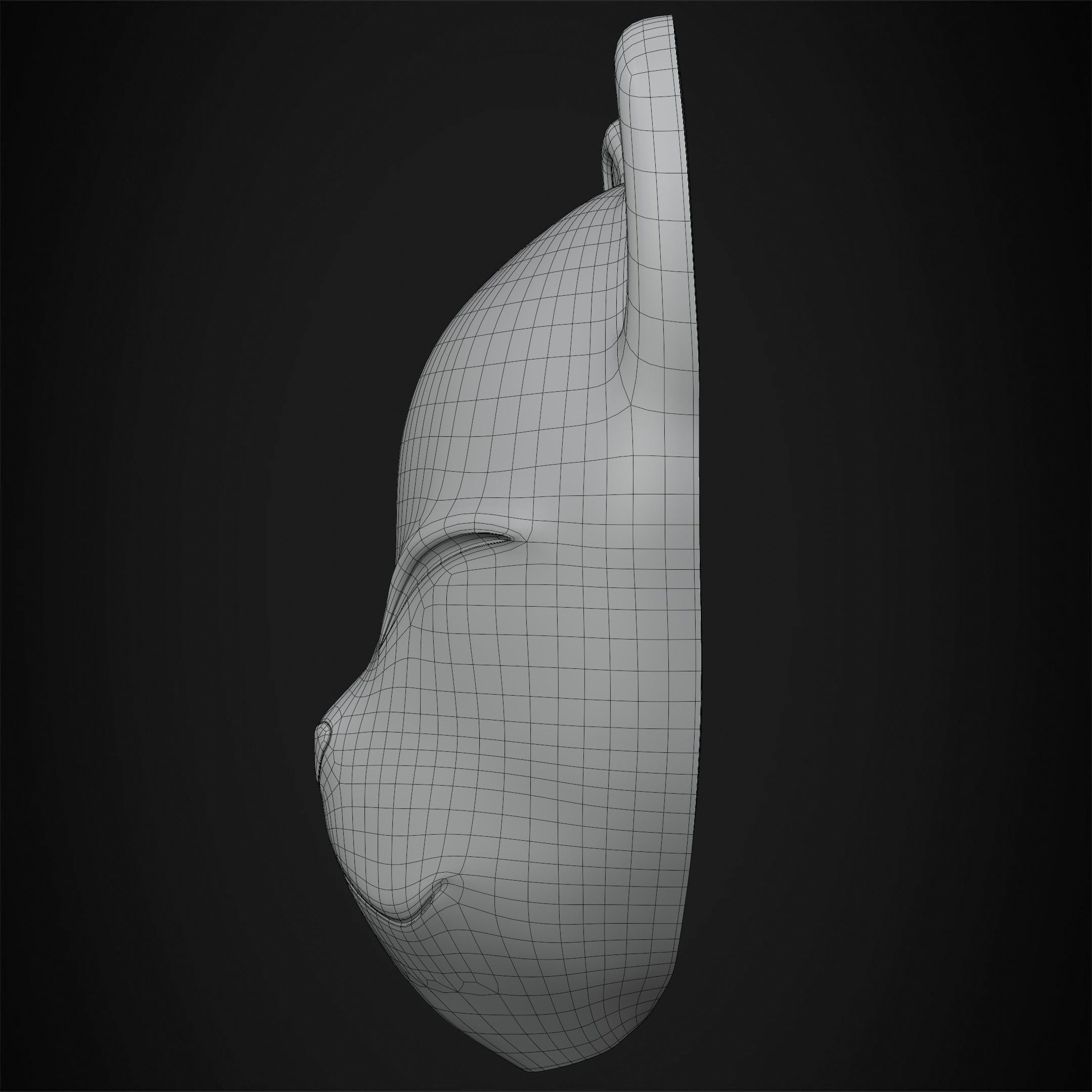 Demon Slayer Makomo White Warding Mask for Cosplay 3D print model_17