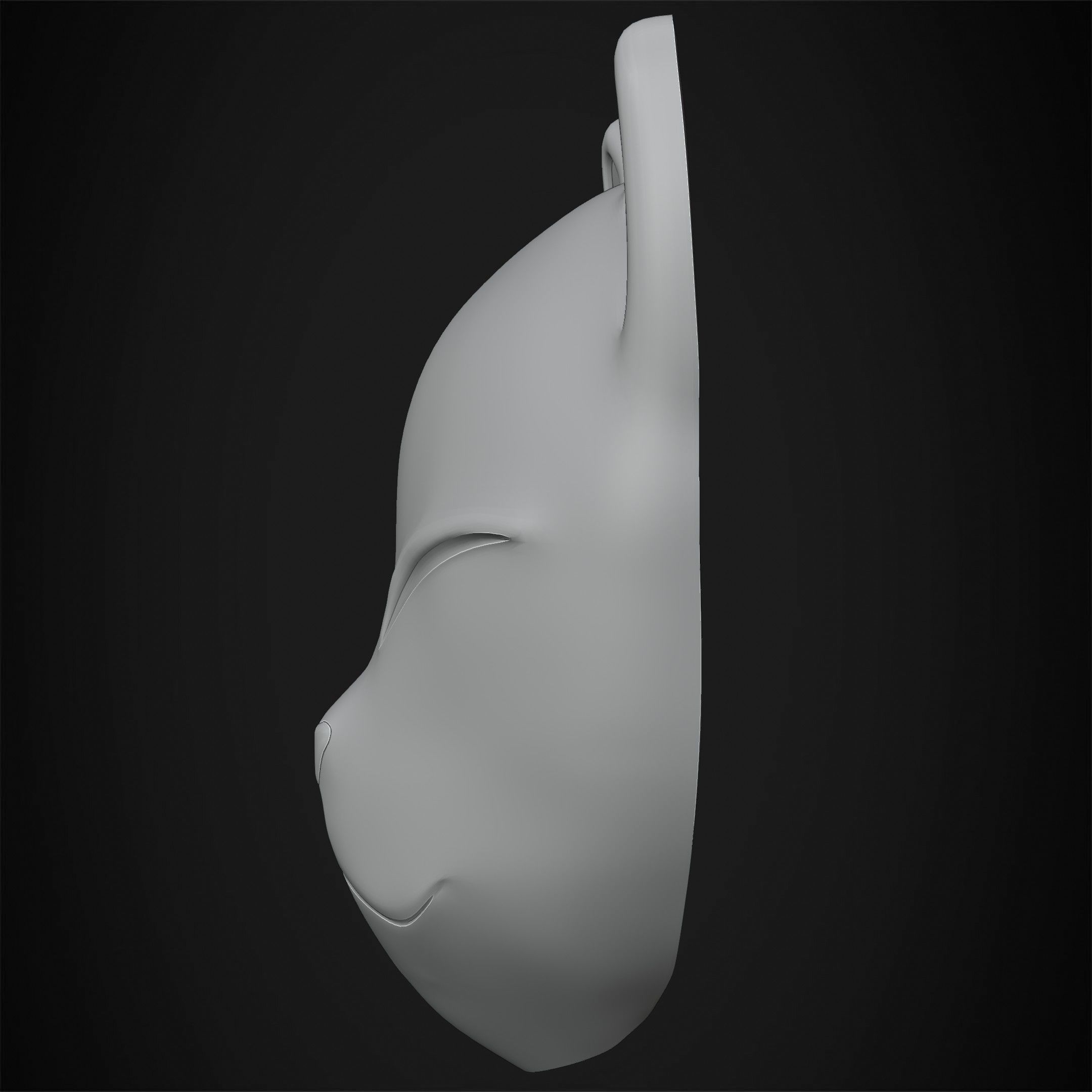 Demon Slayer Makomo White Warding Mask for Cosplay 3D print model_16