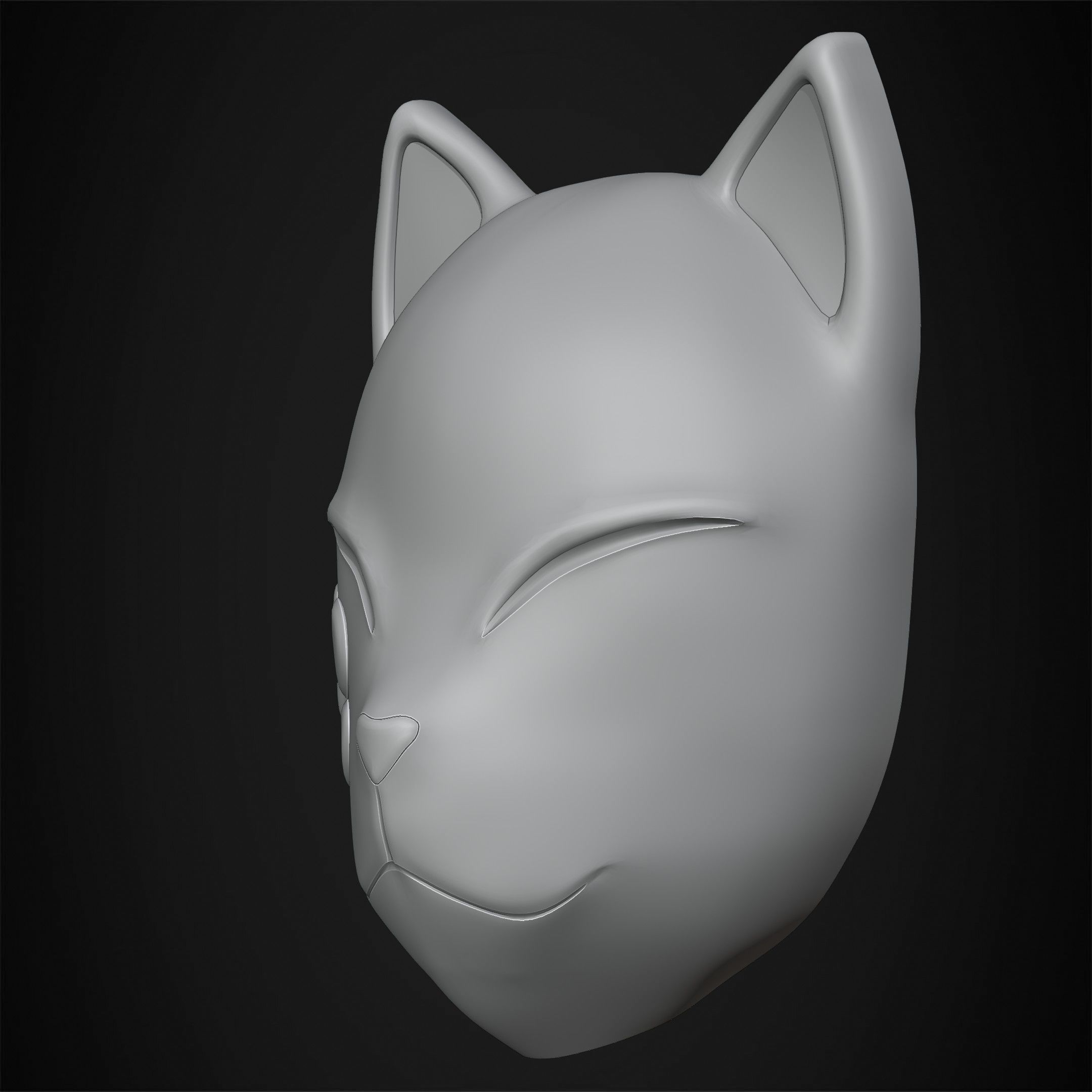 Demon Slayer Makomo White Warding Mask for Cosplay 3D print model_14