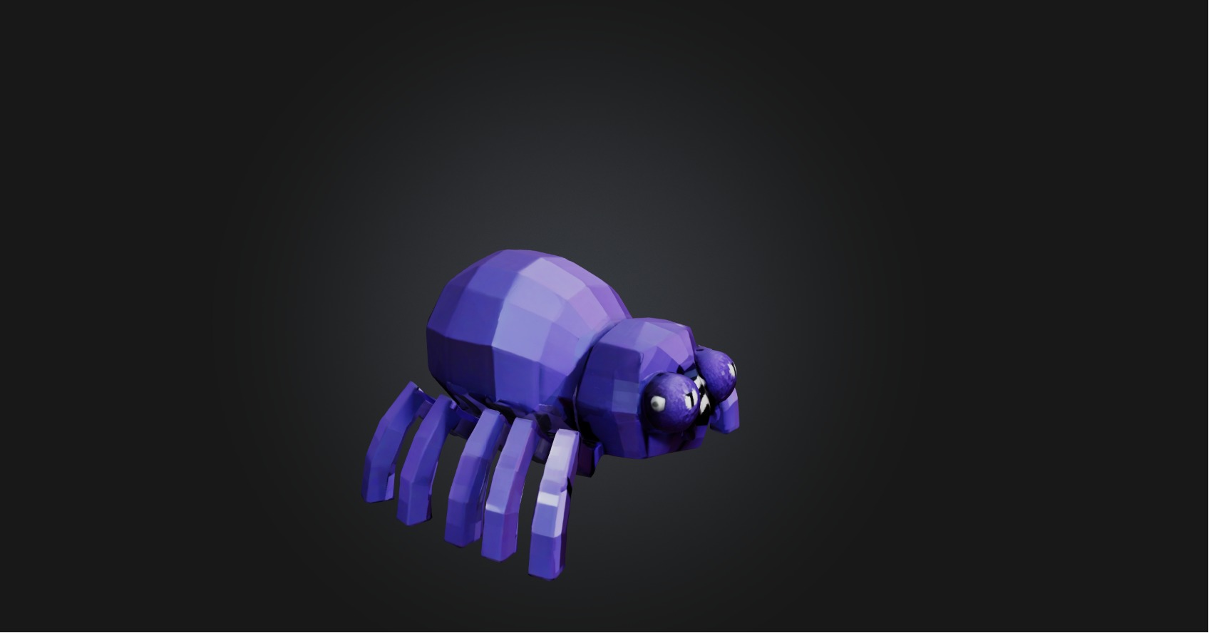 Voxel Spider Low-poly 3D model_5