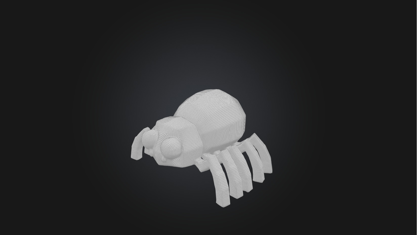 Voxel Spider Low-poly 3D model_1