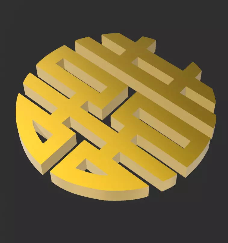 Double Happiness wallart 3D print model_0