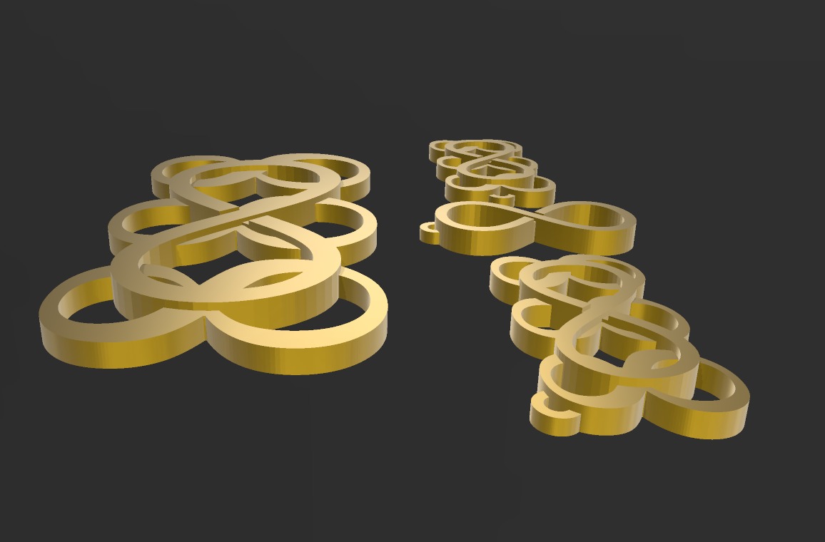 KIT INFINITE 888 ABUNDANCE KEYCHAINS NECKLACES WALLART 3D print model_1