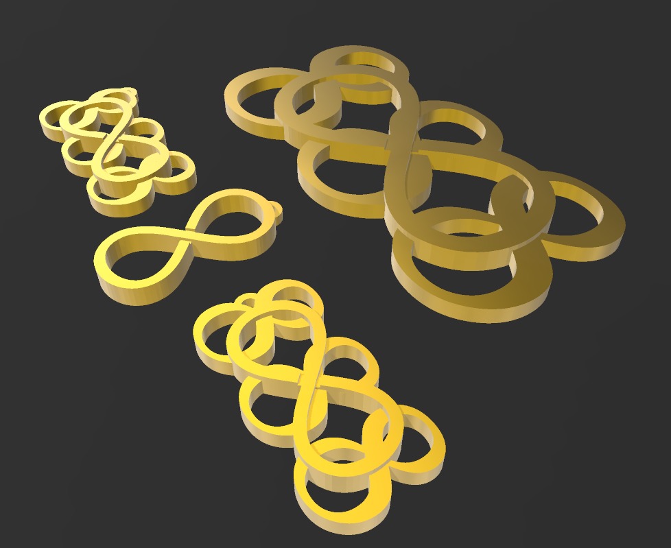 KIT INFINITE 888 ABUNDANCE KEYCHAINS NECKLACES WALLART 3D print model_2