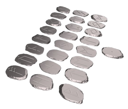 Pack of 24 Viking Runes with Odin 3D print model_4