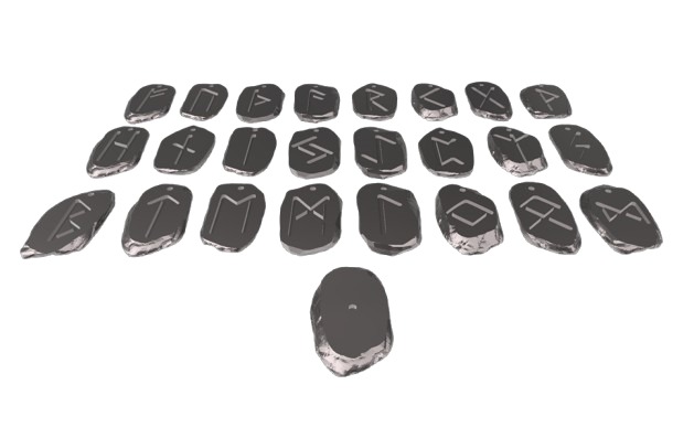 Pack of 24 Viking Runes with Odin 3D print model_2