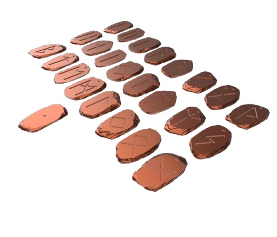 Pack of 24 Viking Runes with Odin 3D print model_1