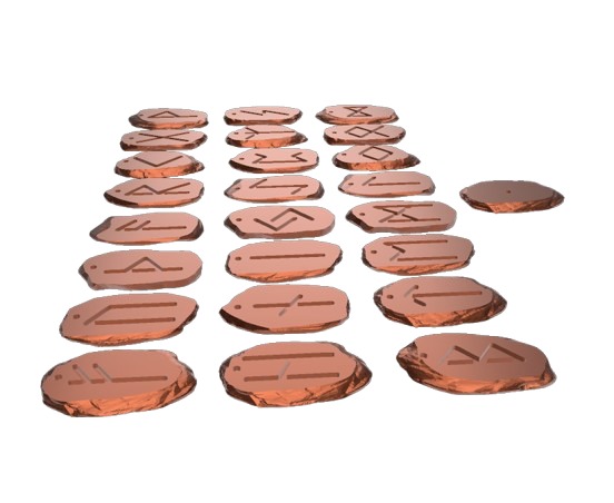 Pack of 24 Viking Runes with Odin 3D print model_3