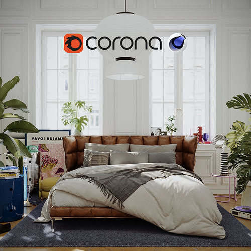 The Artist House interior project 3d Model - Cinema4d- Corona 3D 3D model
