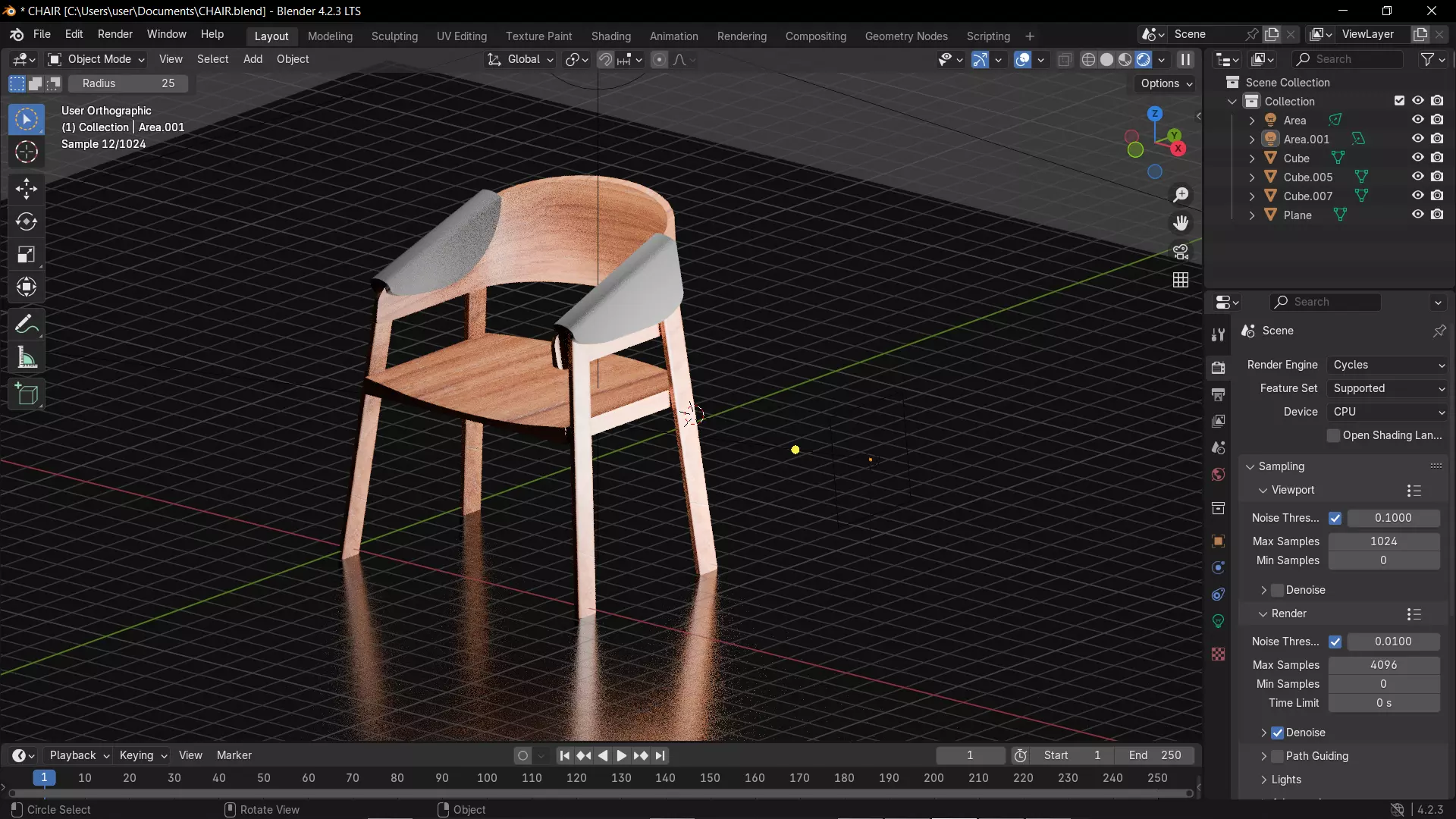 simple chair 3D model_0