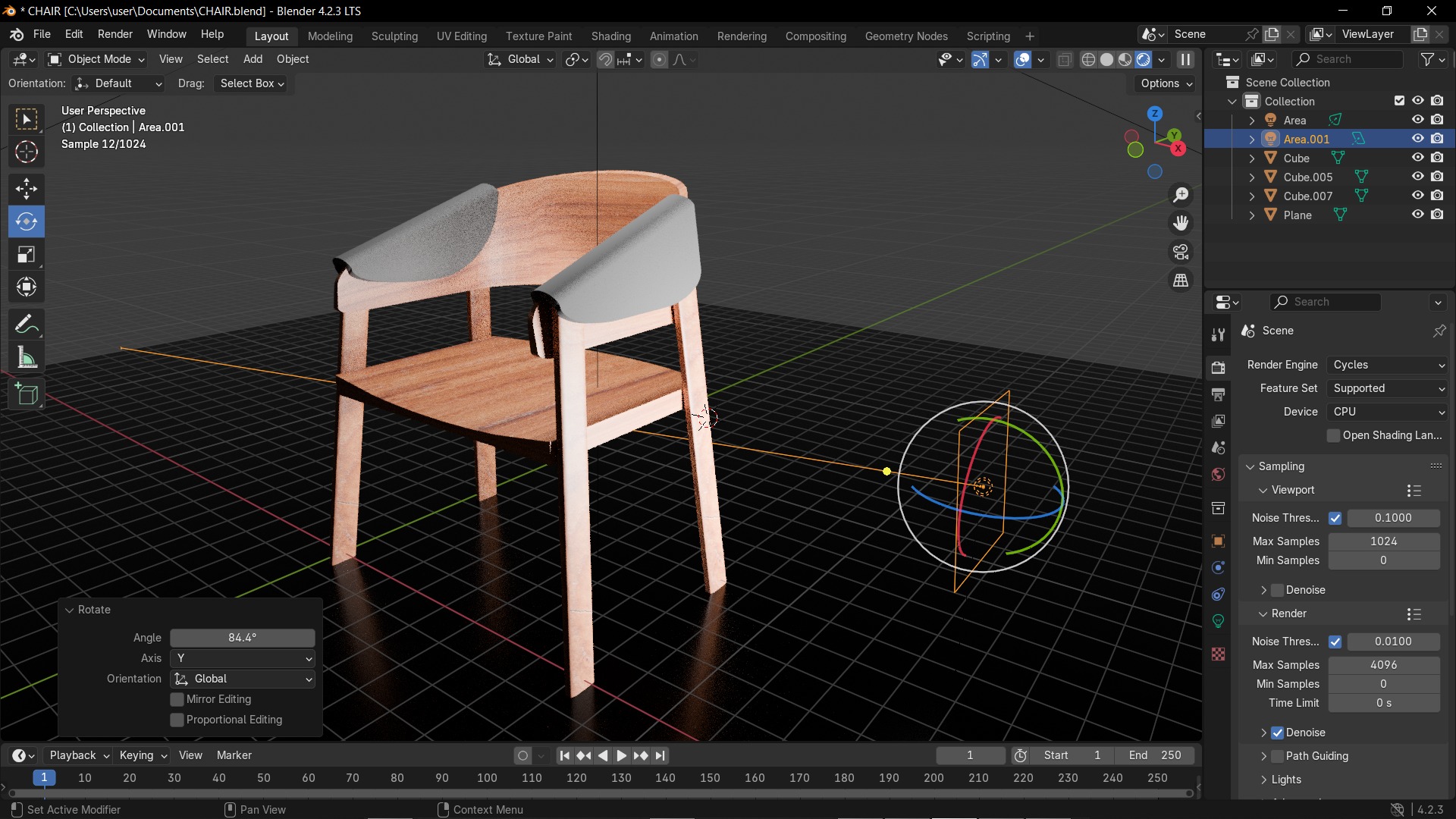 simple chair 3D model_5