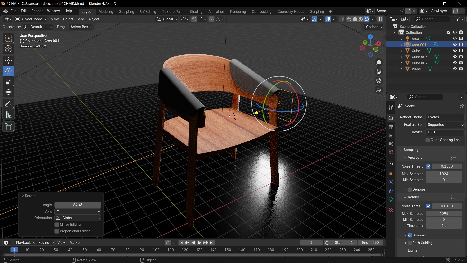 simple chair 3D model_4