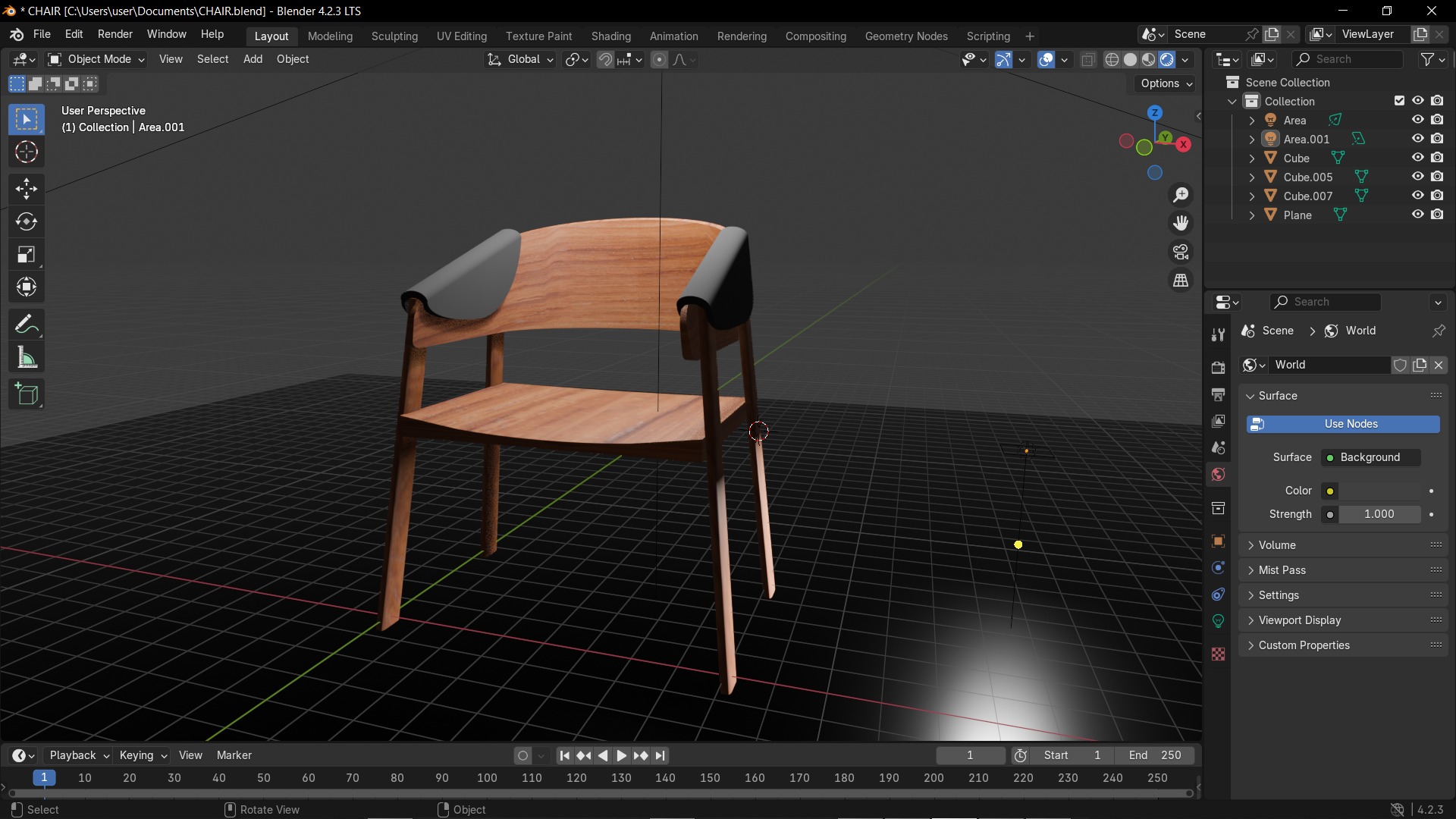 simple chair 3D model_1