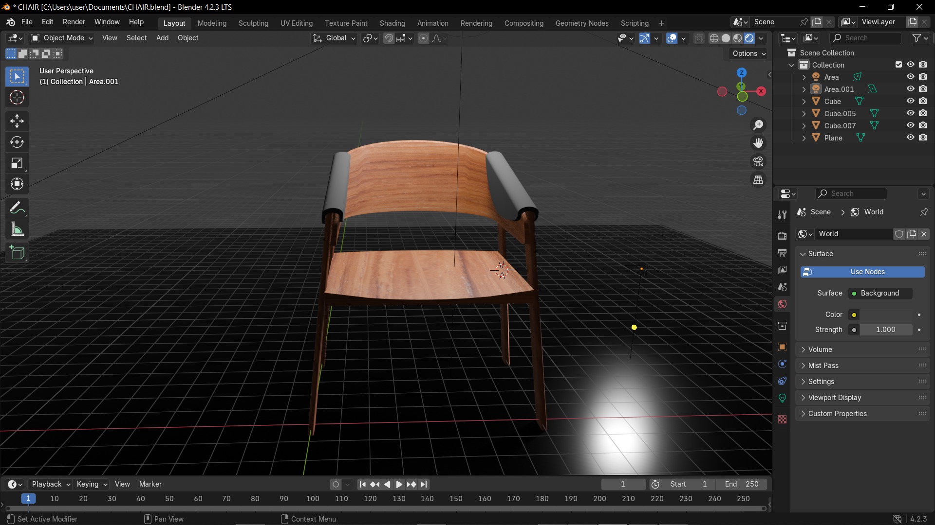 simple chair 3D model_2