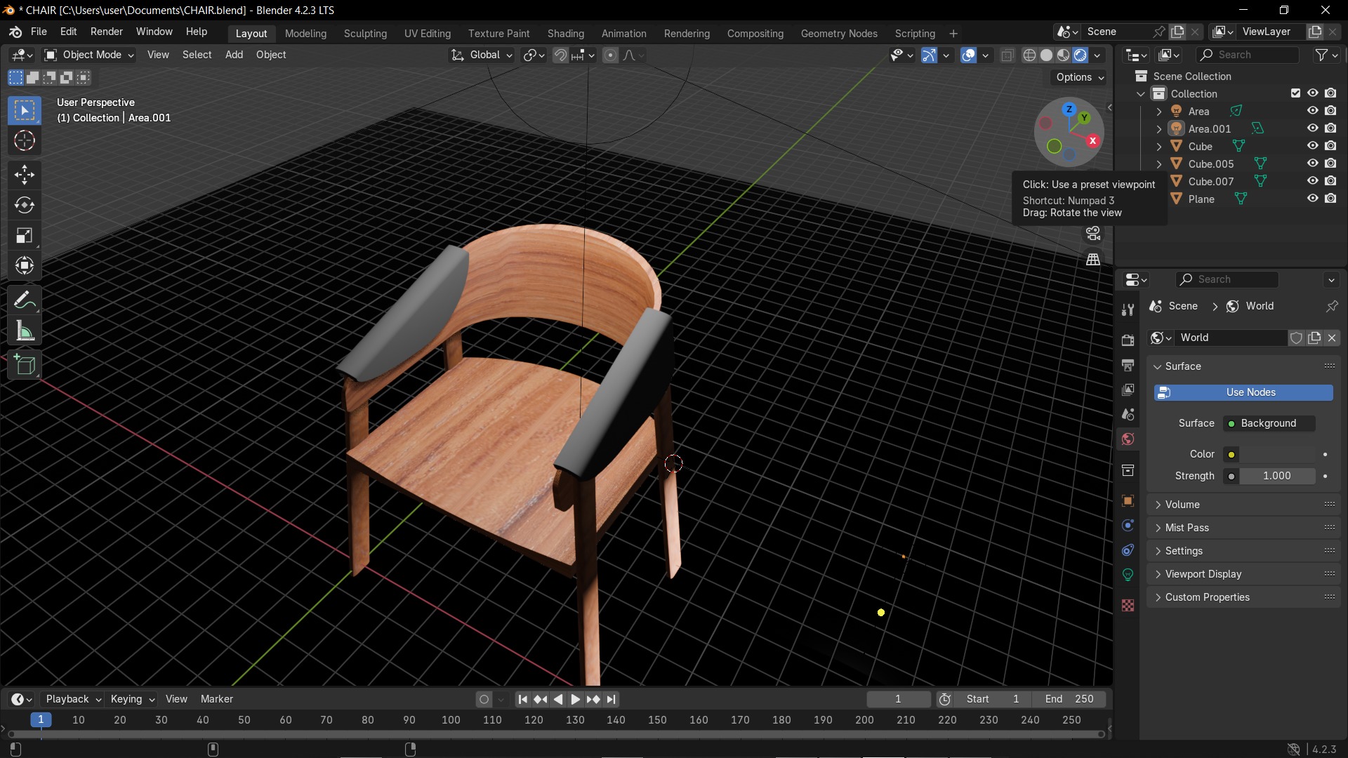 simple chair 3D model_3