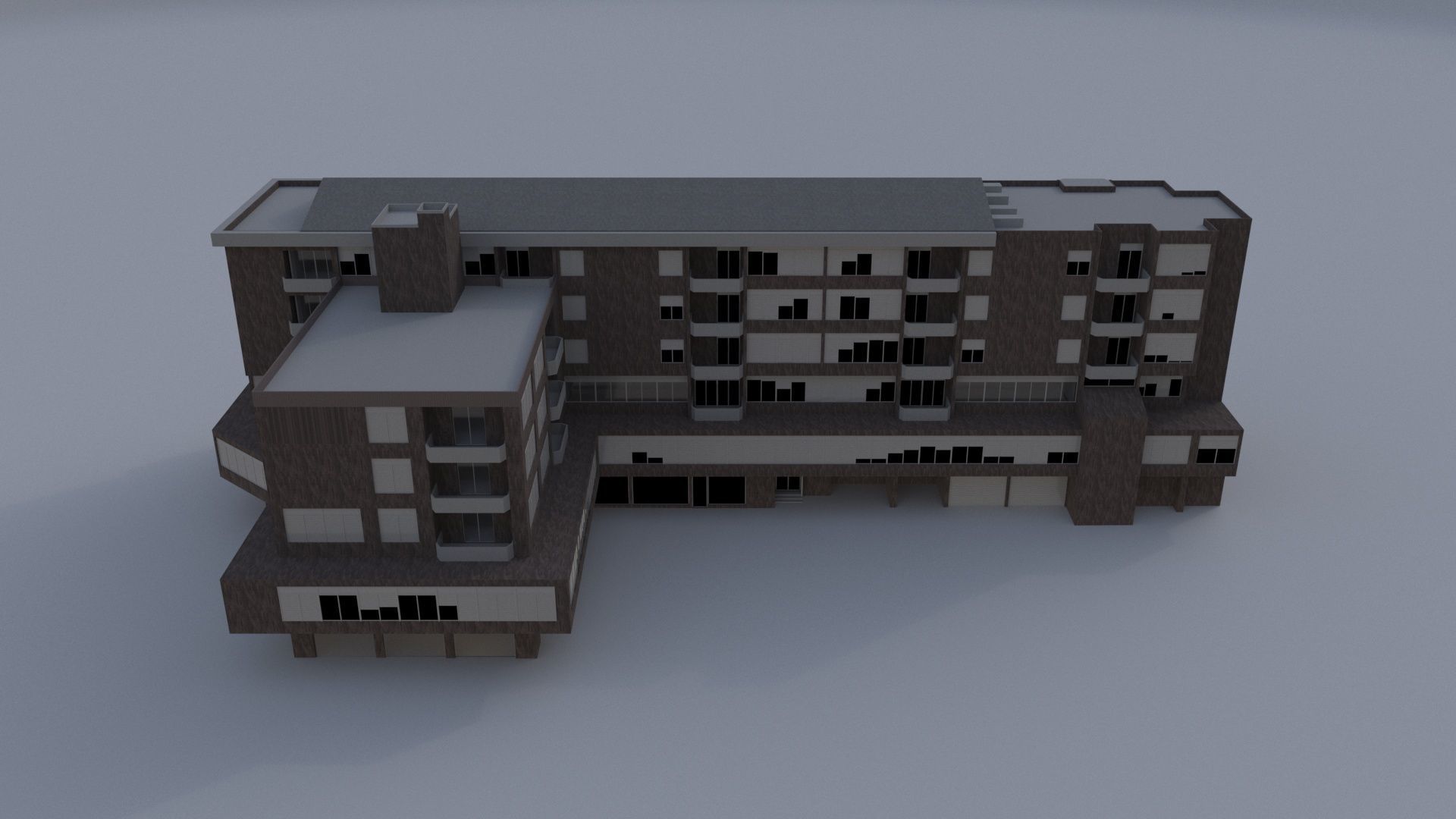 Building contemporary E 3D model_1