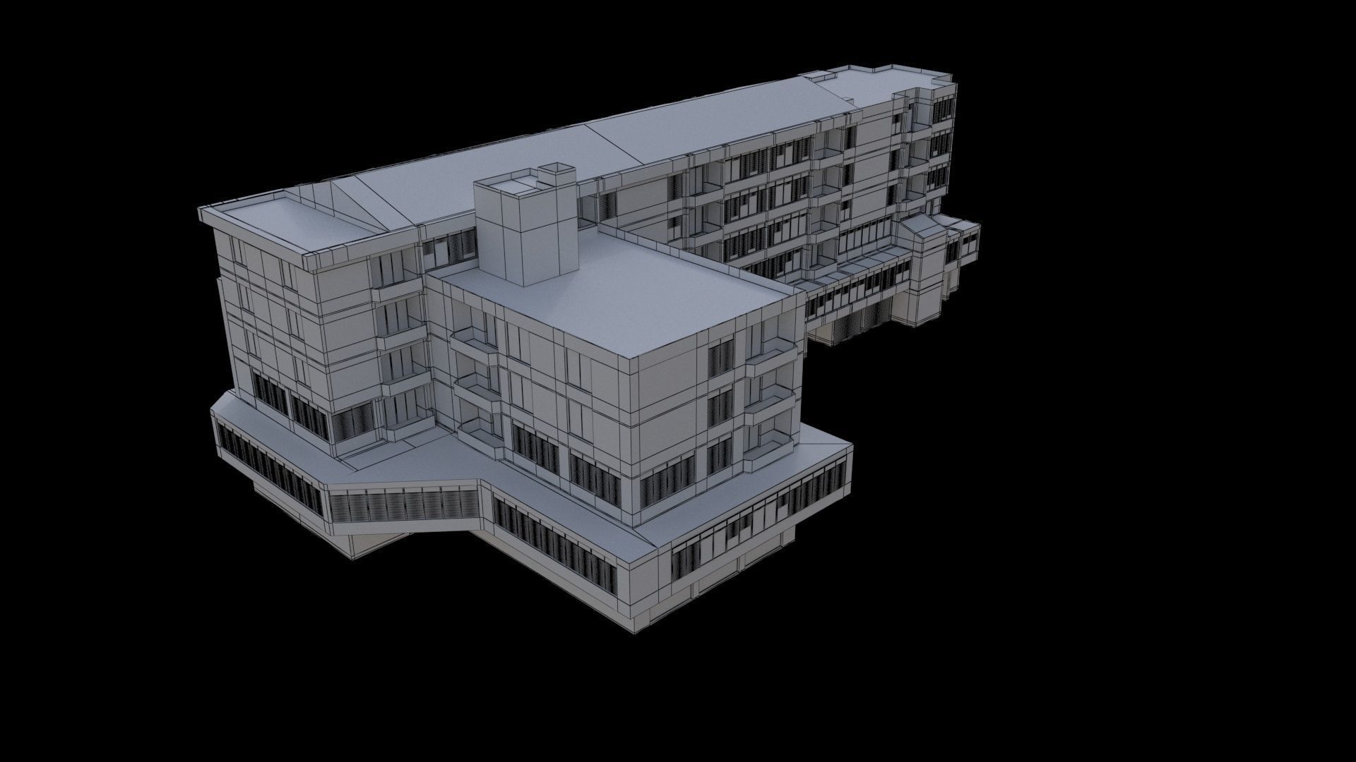 Building contemporary E 3D model_5
