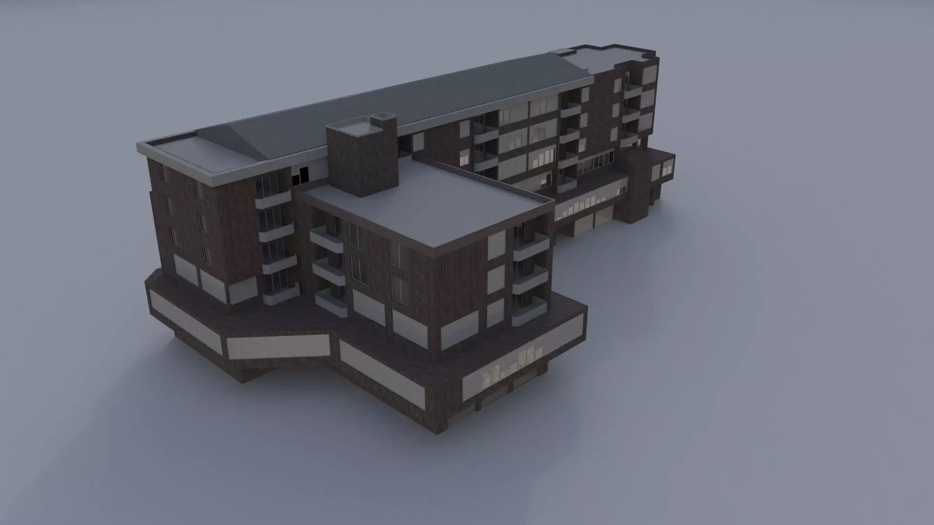 Building contemporary E 3D model_0