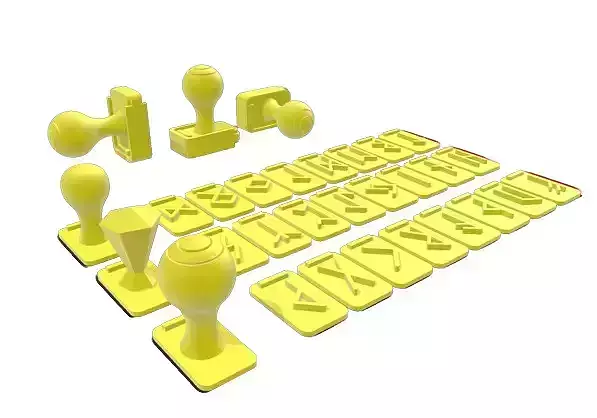 Viking rune changeable stamps 24 pack 3D print model