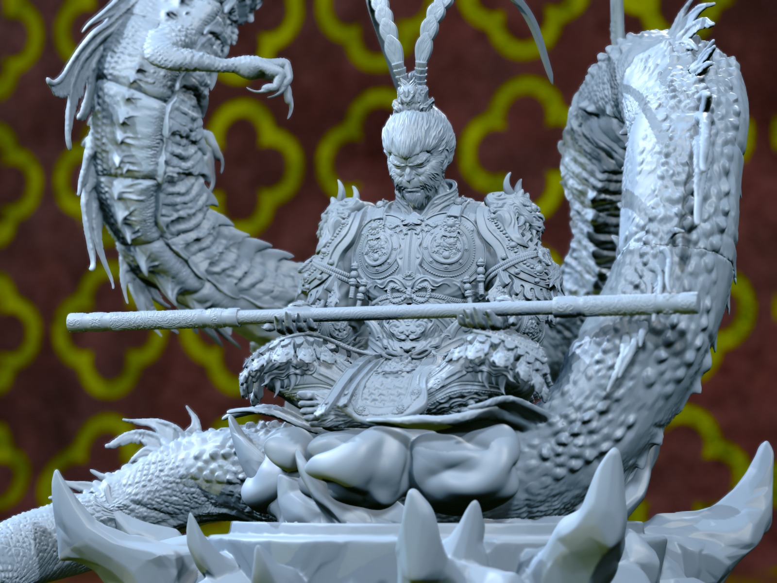 Black Myth Wukong Dragon fan art 3D print model_11