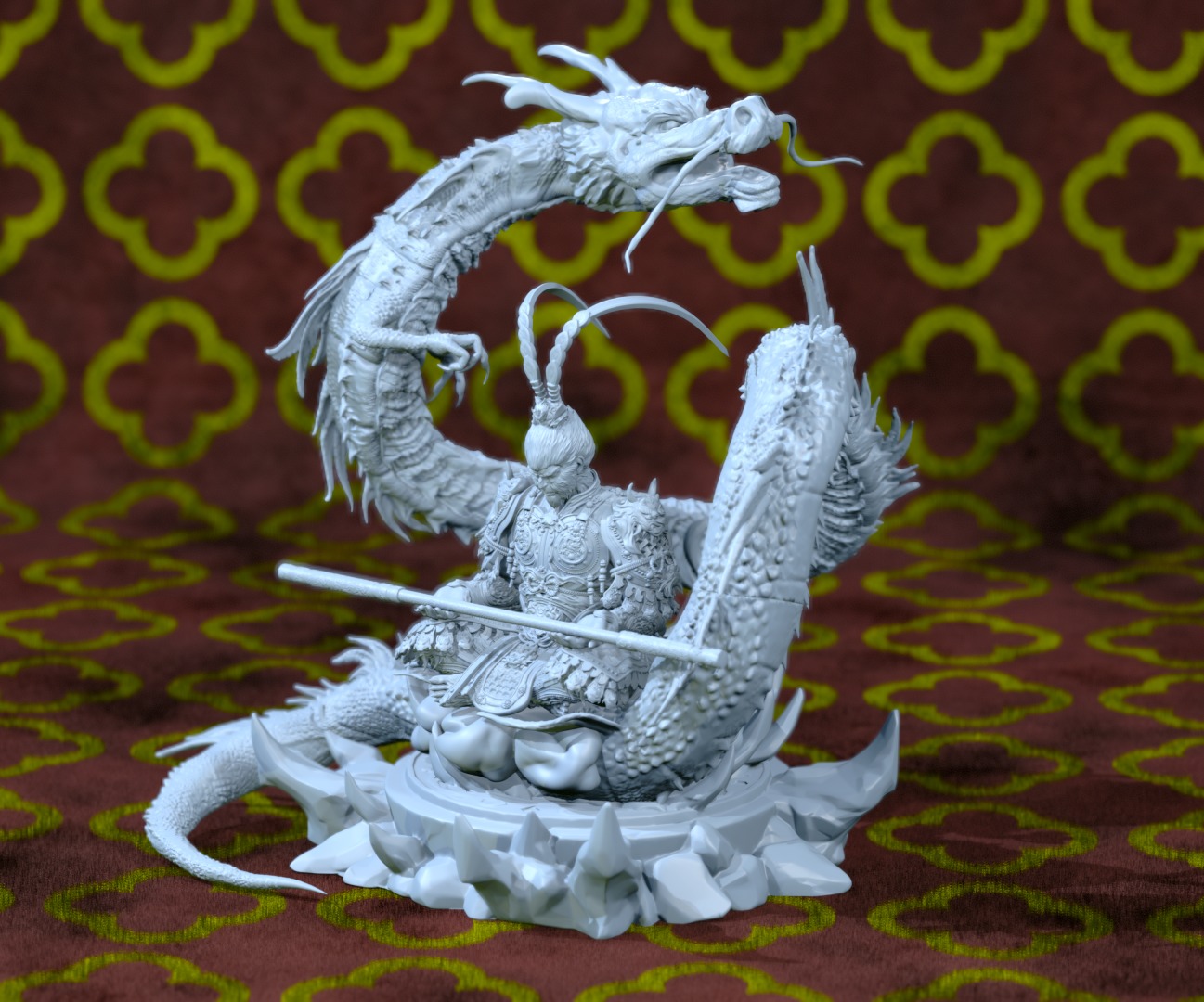 Black Myth Wukong Dragon fan art 3D print model_5
