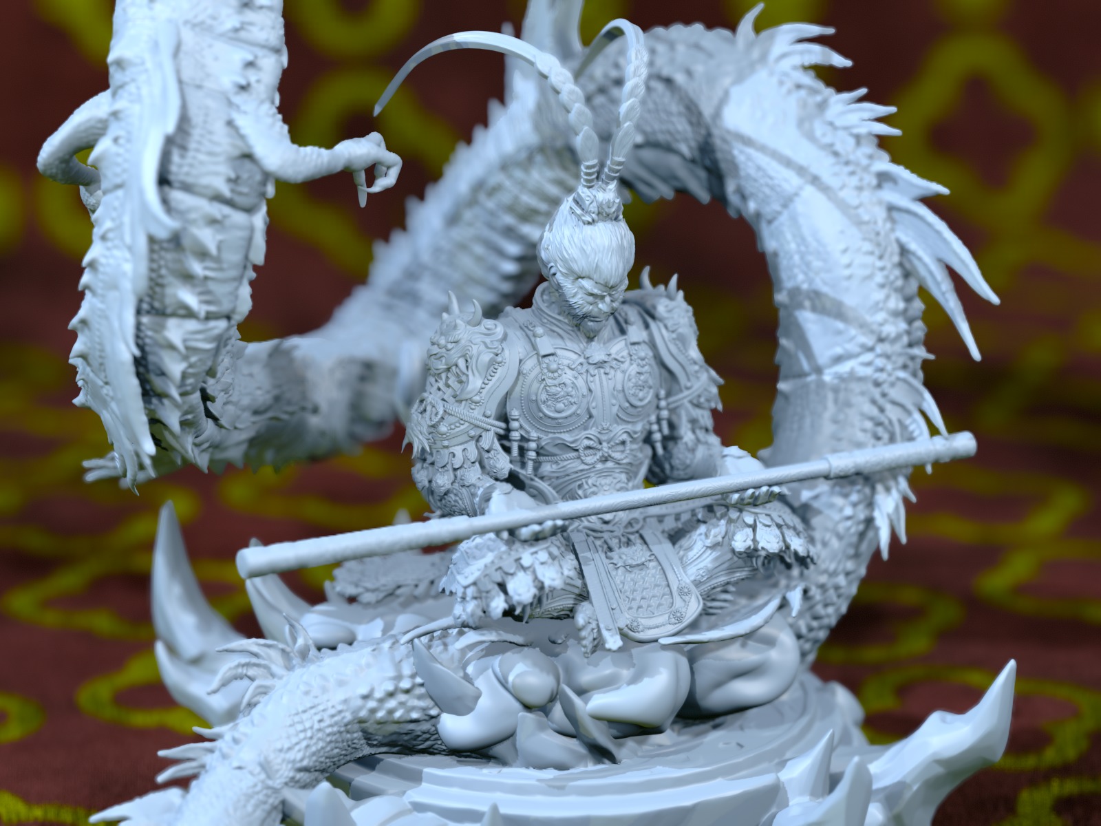 Black Myth Wukong Dragon fan art 3D print model_4