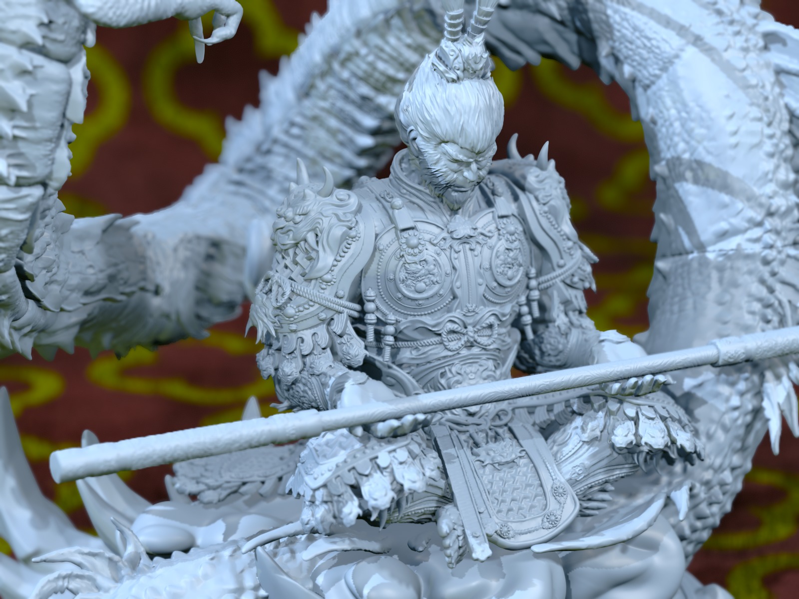 Black Myth Wukong Dragon fan art 3D print model_10