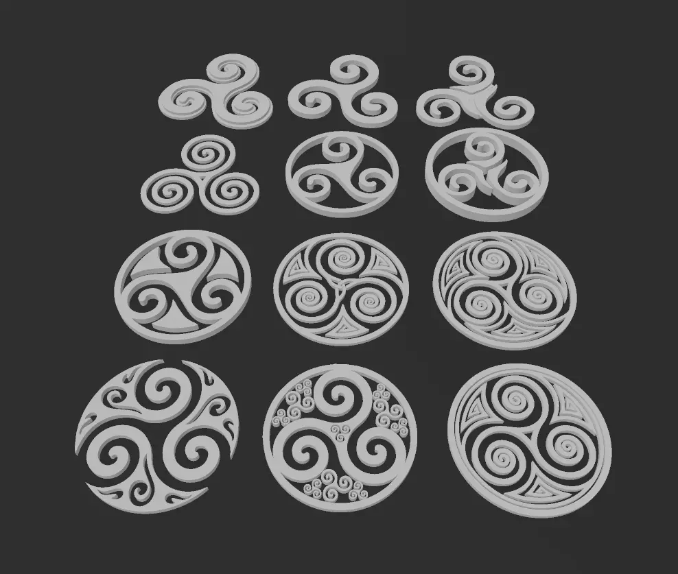 Pack 12 Trisquel HD 3D print model_0