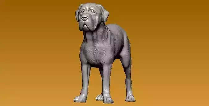 Bull mastiff dog - statue - 3D print 3D print model