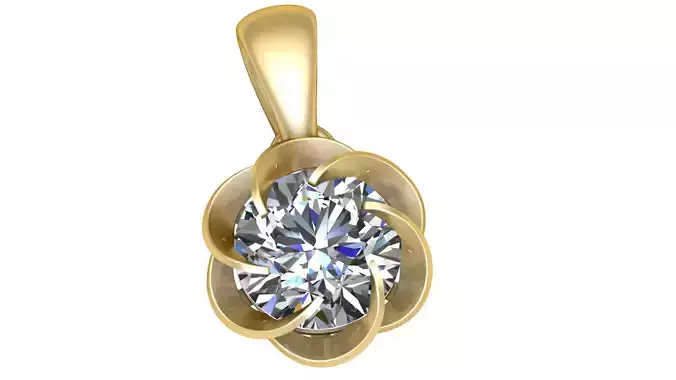 Classic Woman Moissanite Pendant 3D PRINTABLE MODLE