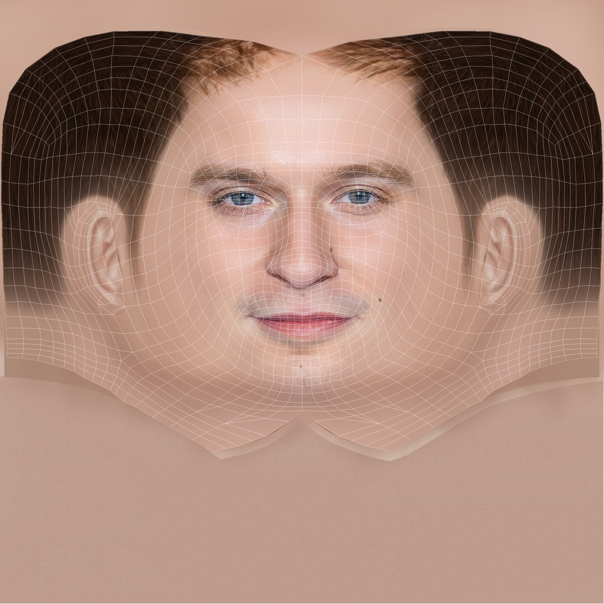 Fred Hechinger Head - Low poly head for game Low-poly 3D model_8