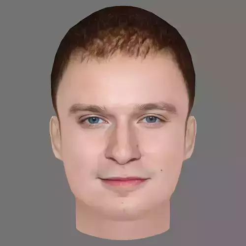 Fred Hechinger Head - Low poly head for game Low-poly 3D model