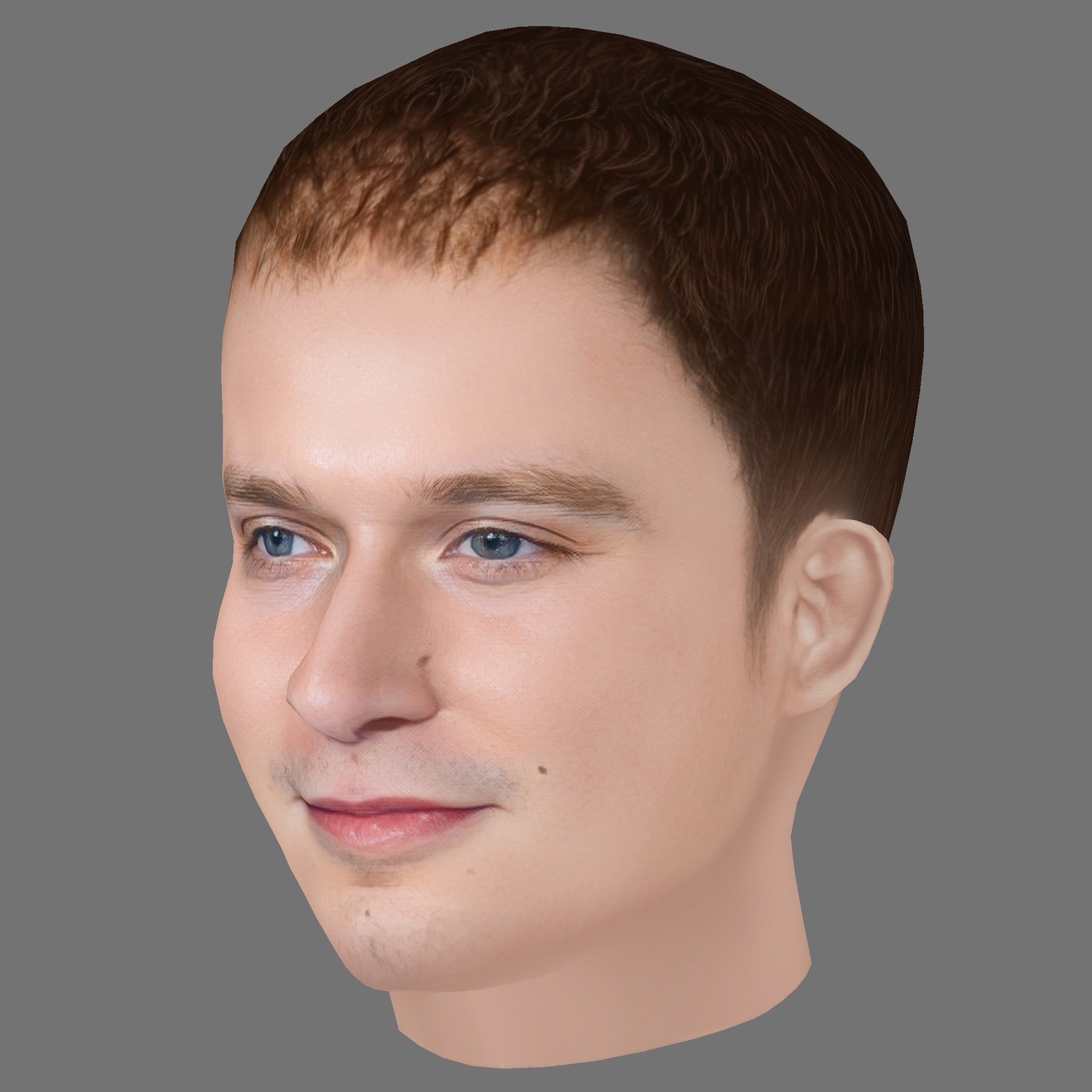 Fred Hechinger Head - Low poly head for game Low-poly 3D model_1