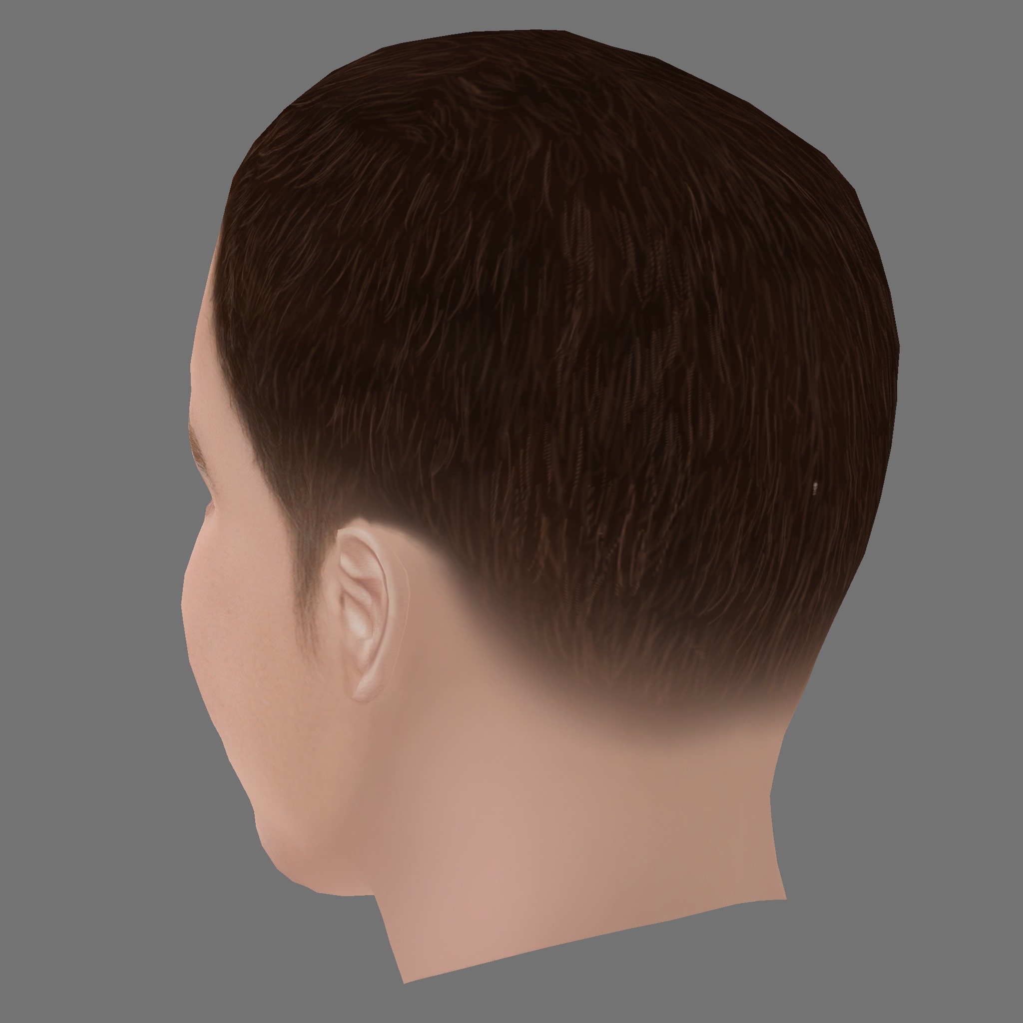 Fred Hechinger Head - Low poly head for game Low-poly 3D model_3