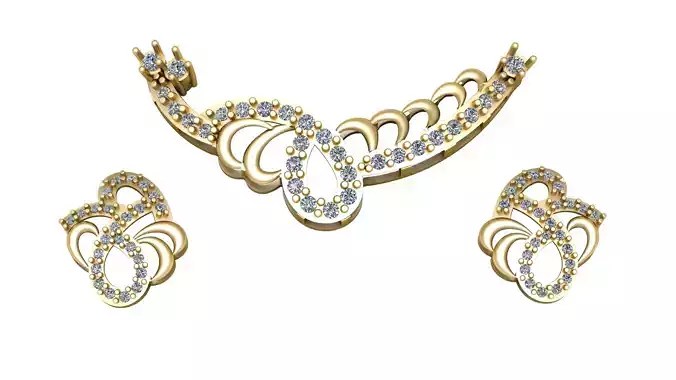 LUXURY WEDDING NECKLACE SET 3D PRINTABLE MODEL