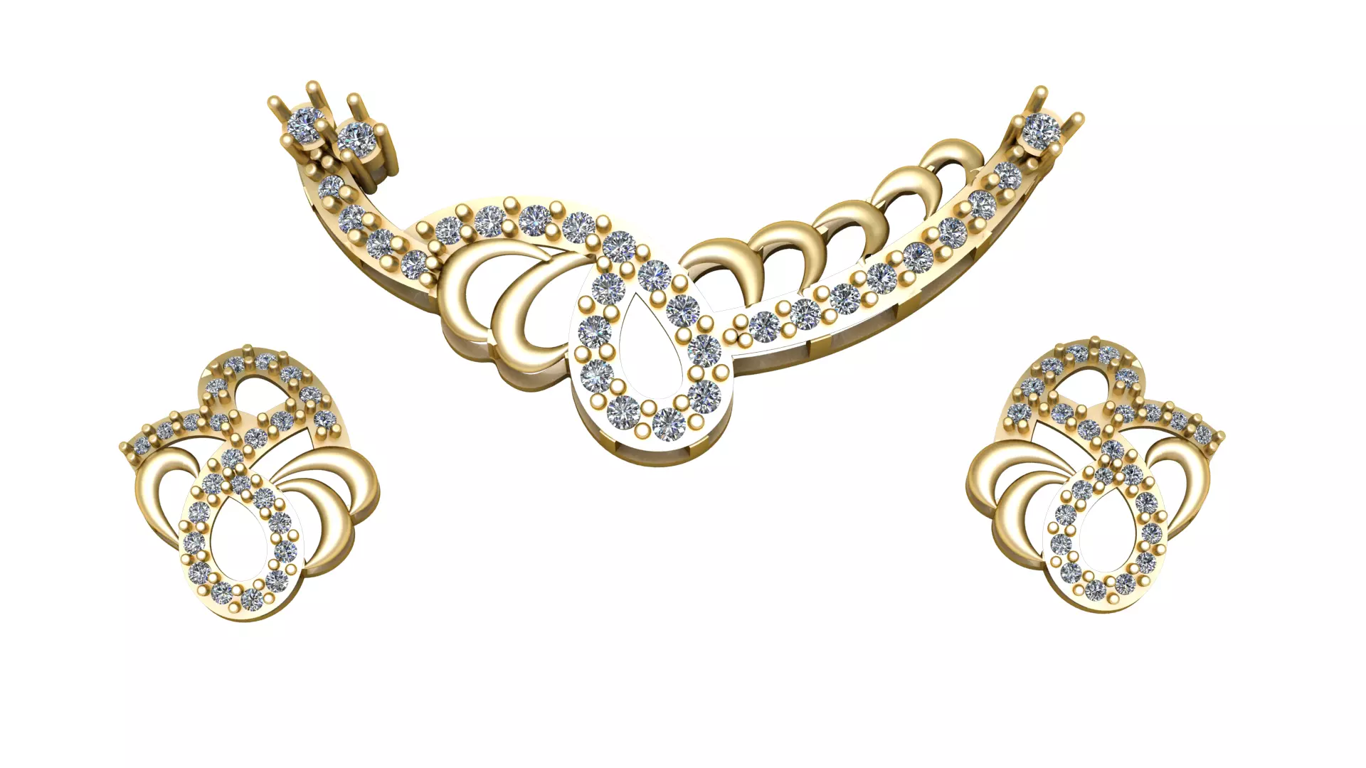 LUXURY WEDDING NECKLACE SET 3D PRINTABLE MODEL 3D print model