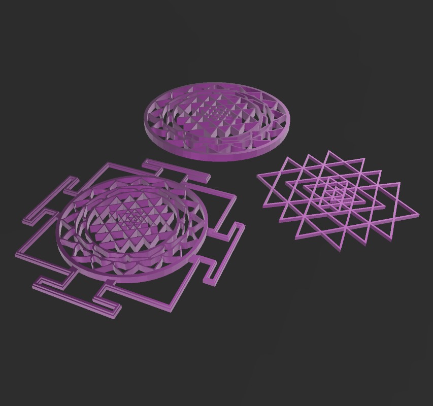 Sri Yantra Pack 3D print model_29