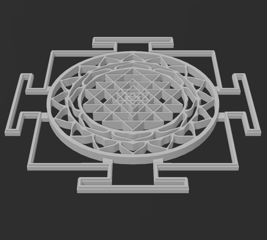 Sri Yantra Pack 3D print model_1
