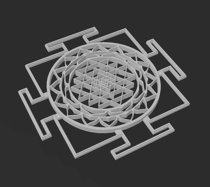 Sri Yantra Pack 3D print model_4