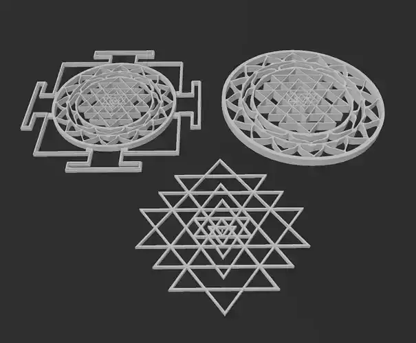 Sri Yantra Pack 3D print model