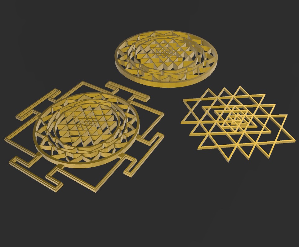Sri Yantra Pack 3D print model_28